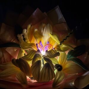 Illuminated Floral Art Piece